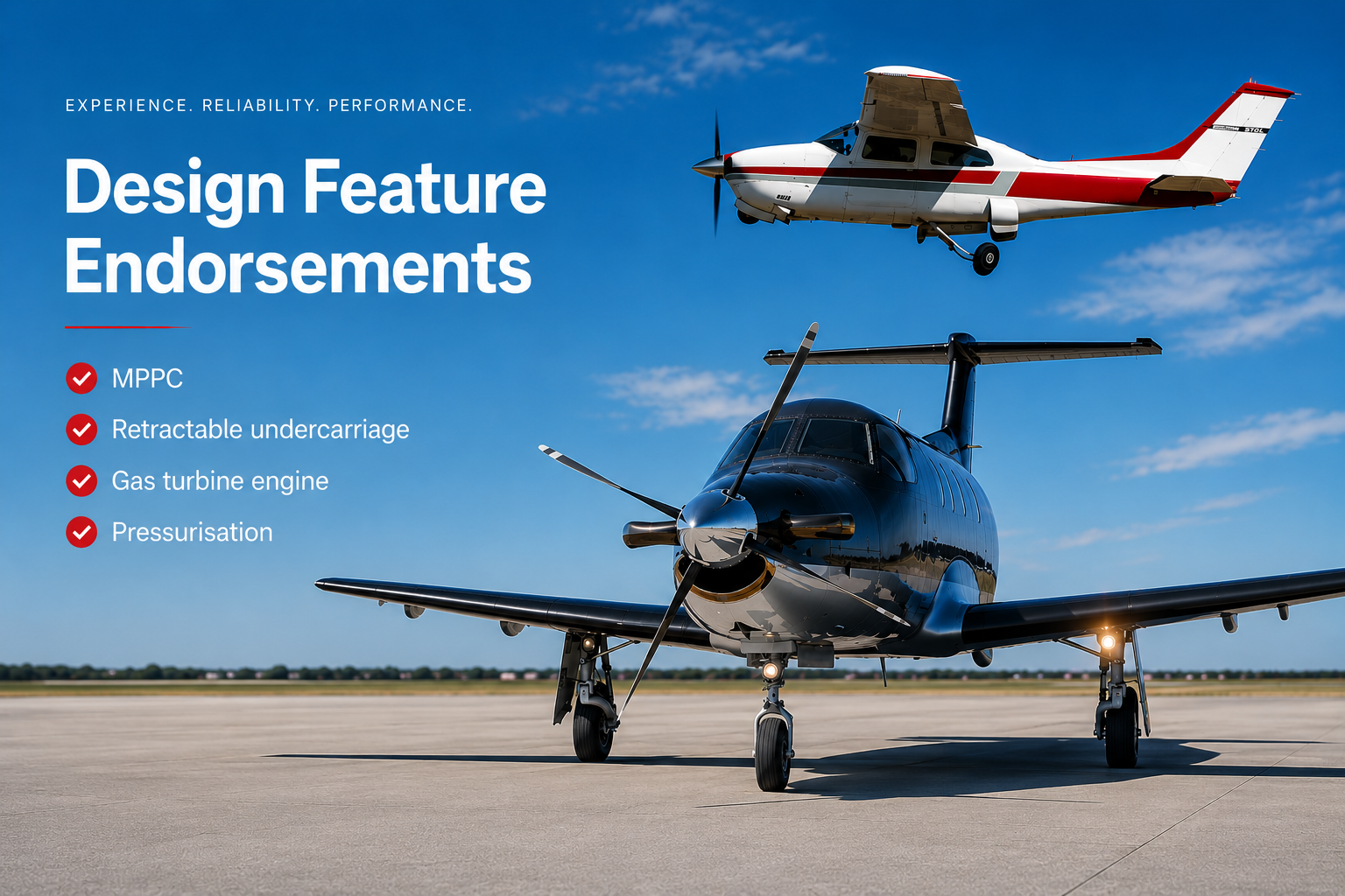 Design feature endorsements — turbine aircraft on the apron
